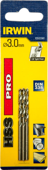 Irwin HSS Pro bor 3 mm 3 stk.